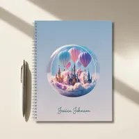 Personalized Dreamlike Floating City with Balloons Notebook