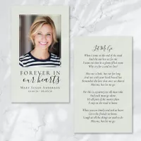 Forever in Our Hearts Photo Funeral Memorial Card