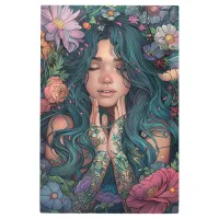 *~* Teal Wavy Hair  Woman SC4 Esoteric Goddess  Metal Print