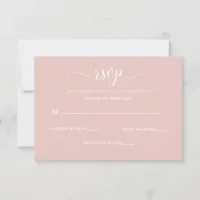 Simple Modern Minimalist Blush Wedding RSVP Card