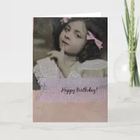 Vintage Girl Birthday Card
