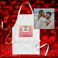 Pink Roses Valentine Add Your Photo Adult Apron