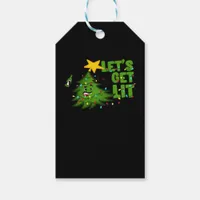 Let's Get Lit Tipsy Christmas Tree Funny Essential Gift Tags
