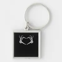 Skeleton Hand Heart Halloween Design Aesthetic Keychain