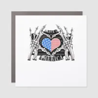 America Skeleton Hands Car Magnet