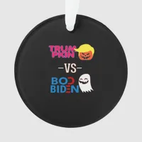 Funny Trumpkin Vs Boo Biden Halloween Design Class Ornament