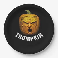 Trumpkin – Funny Donald  Pumpkin Halloween  Paper Plates