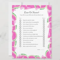 Watermelon First Birthday Ever or Never game card