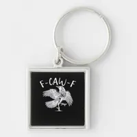 F-Caw-F Raven Vintage Graphic Keychain