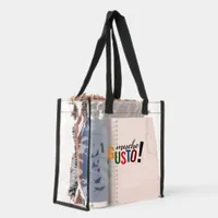 Colorful Mucho Gusto! Pleased to Meet You Clear Tote Bag
