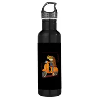 Frog  Scooter Mushroom Goblincore Academia Aesthet Stainless Steel Water Bottle