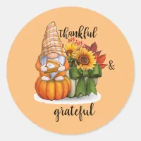 Thankful & grateful  classic round sticker