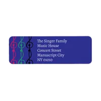 Colorful Treble Clef Pattern Cute Music Themed Label