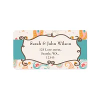 mod aqua,blue, return address label