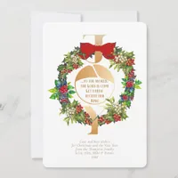 Joy To The World Quote Elegant Christmas Wreath Holiday Card