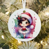 Pretty Little Ballerina Personalized Christmas Metal Ornament