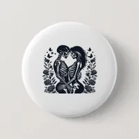 Till Death We – Skeleton Couple Gothic Design Clas Button