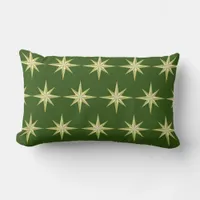 Gold Stars on Green Lumbar Pillow