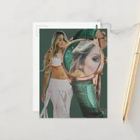 Surreal Time for Fashion Lady Collage  Postcard