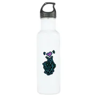 Skeleton Hands Forming A Heart Gentle Expression Stainless Steel Water Bottle