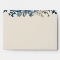 Elegant Blue Floral Design with Cream Background Envelope