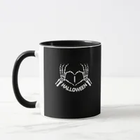 Skeleton Hand Heart Lazy Halloween Costume Funny Mug
