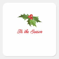 Merry Christmas Mistletoe Square Sticker