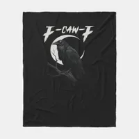 Funny Crow Retro Classic Style Fleece Blanket