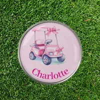 Pink cart name  golf ball marker