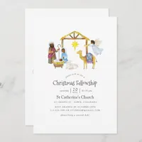 Watercolor Nativity Christmas Party Invitation