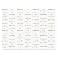 Handmade With Lots of Love by Name Champagne Gold Tissue Paper