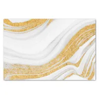 White and Gold Agate Tissue Paper