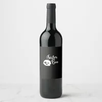 Sister Boo Halloween  Wine Label