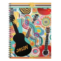 Groovy Colorful Guitars Spiral Photo Notebook