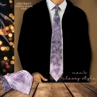 Black Purple Pattern Neck Tie