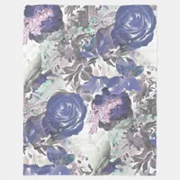 Abstract Flower Floral Fleece Blanket