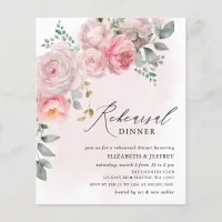 Budget Blush Floral Rehearsal Dinner Invitations