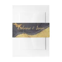 Patriotic Military Wedding Old USA Flag Invitation Belly Band
