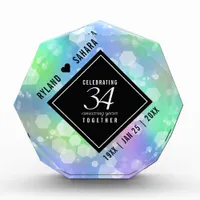 Elegant 34th Opal Wedding Anniversary Celebration Acrylic Award