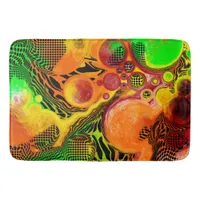 Autumn Colors Abstract Pour Painting Bathroom Bath Mat