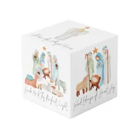 Nativity Scene Illustration Carol Lyrics Christmas Cube