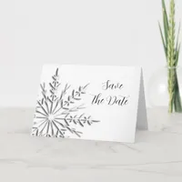 Snowflake Winter Wedding Save the Date Card