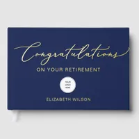 Logo Navy Farewell Retirement Party Leaving Party  Foil Guest Book