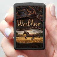 Walter's Sunset Horse Zippo Lighter