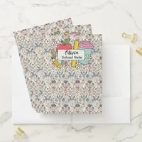 meadow floral Back to School Supplies Teachers  Pocket Folder