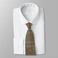 Southwest Sagebrush Green Geometric Design Neck Tie