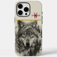 Wolf portrait in a tranquil forest iPhone 16 pro max case