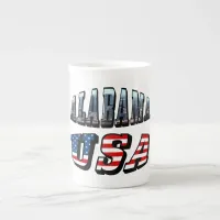 Alabama Picture and USA Flag Font Bone China Mug