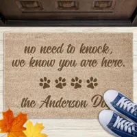 No Need to Knock - Coir Entry Rustic Funny Pet Dog Fiber Doormat