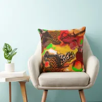 Autumn Colors Abstract Pour Painting   Throw Pillow